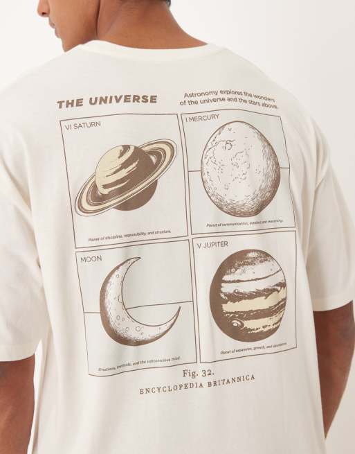 ASOS DESIGN - Oversized T-shirt met grafische astrologische prints in crème, 5 van 5