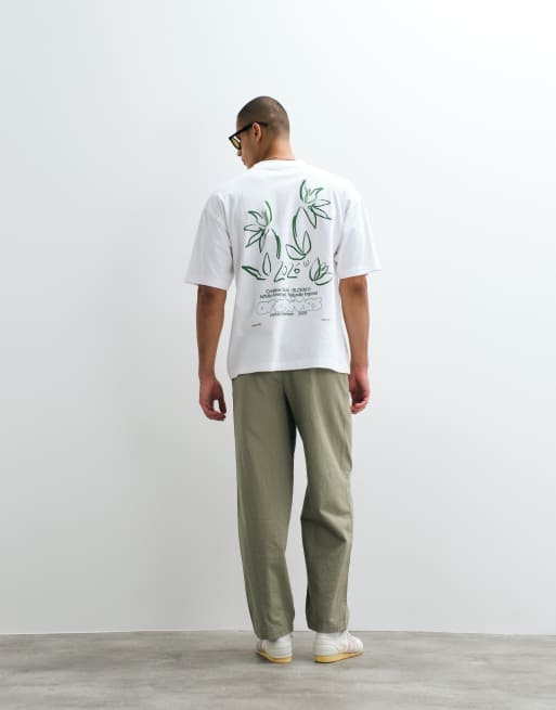 ASOS DESIGN - Oversized T-shirt met grafische bloemenprint in wit, 5 van 5