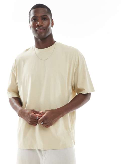 ASOS DESIGN - Oversized T-shirt met grafische koffieprint in beige, 2 van 4