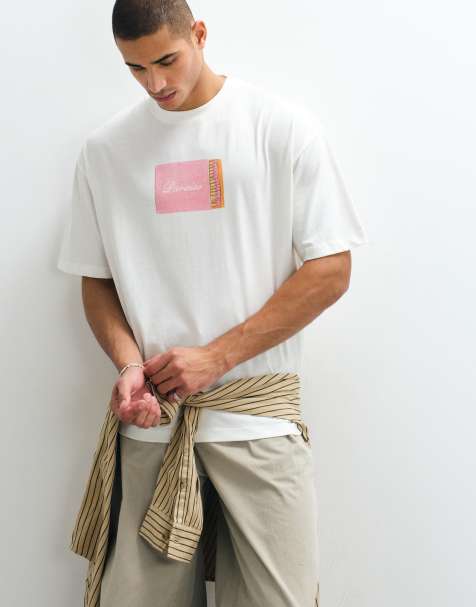 ASOS DESIGN - Oversized T-shirt met grafische luciferdoosprint in crème - view 1