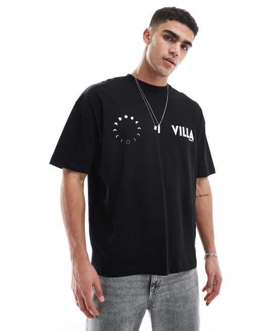 ASOS DESIGN - Oversized T-shirt met grafische palmboomprint in zwart, 3 van 4