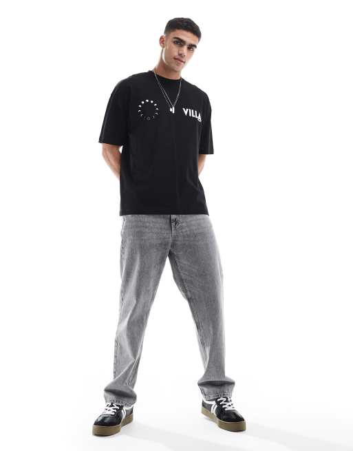 ASOS DESIGN - Oversized T-shirt met grafische palmboomprint in zwart, 4 van 4