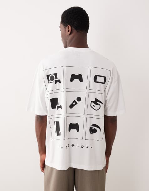 ASOS DESIGN - Oversized t-shirt met grafische print in wit - view 1