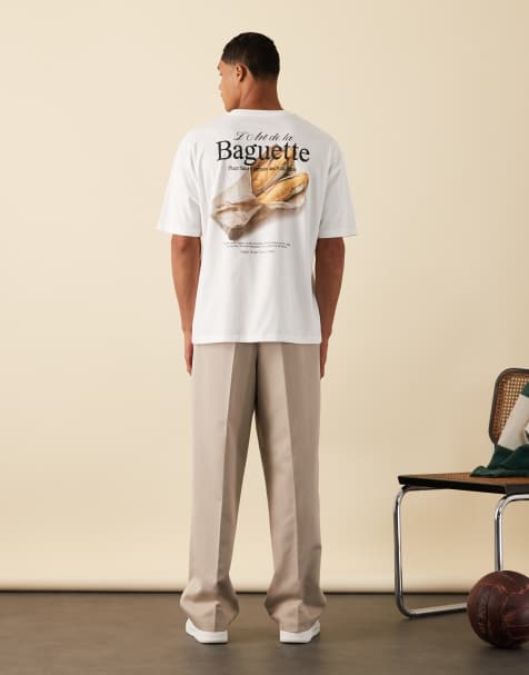 ASOS DESIGN - Oversized T-shirt met grafische print op de achterkant in wit - view 1