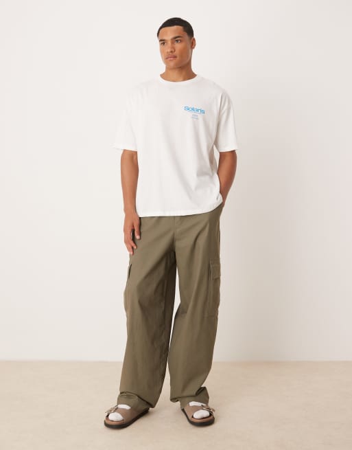 ASOS DESIGN - Oversized T-shirt met grafische print op de voor- en achterkant in wit, 4 van 4