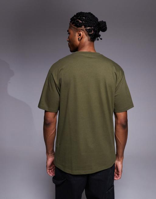 ASOS DESIGN - Oversized T-shirt met grafische sportprints in donkergroen, 5 van 5
