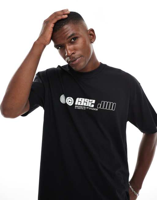 ASOS DESIGN - Oversized T-shirt met grafische straatprint in zwart, 2 van 4