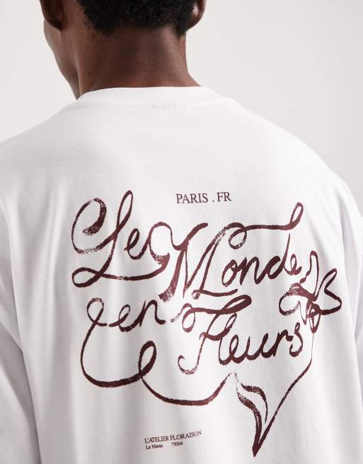 ASOS DESIGN - Oversized T-shirt met grafische tekstprint op de achterkant in wit , 4 van 5
