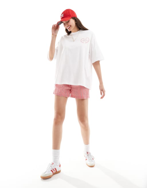 ASOS DESIGN - Oversized T-shirt met grafische Urban District LA-print in wit, 4 van 4