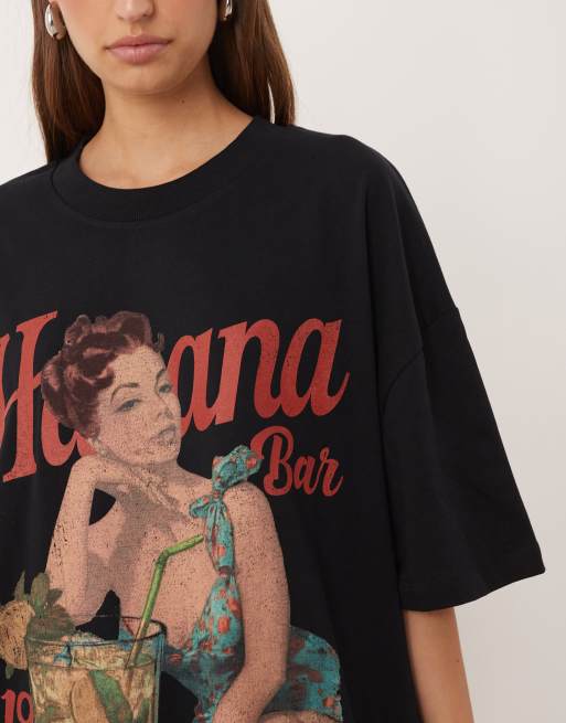 ASOS DESIGN - Oversized T-shirt met grafische vintage Mojito-print in crème, 4 van 4