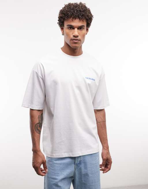 ASOS DESIGN - Oversized T-shirt met grafische zwembad-print in wit , 2 van 5