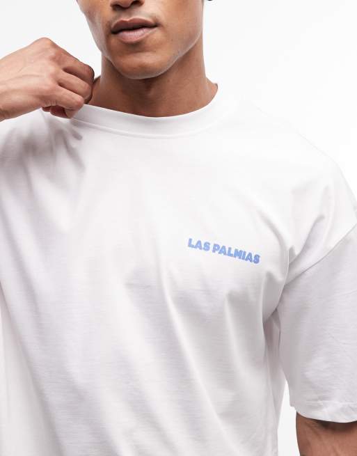 ASOS DESIGN - Oversized T-shirt met grafische zwembad-print in wit , 4 van 5