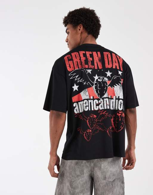 ASOS DESIGN - Oversized T-shirt met Green Day-print in zwart, 2 van 5