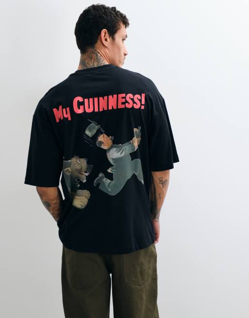 ASOS DESIGN oversized T-shirt met Guinness-print in zwart, 4 van 5