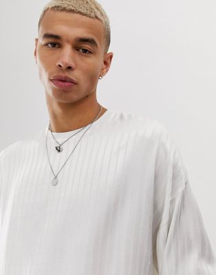 ASOS DESIGN - Oversized T-shirt met korte mouwen in geweven stof in wit
