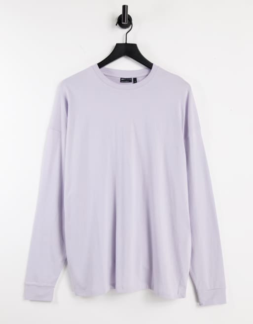 ASOS DESIGN - Oversized T-shirt met lange mouwen in lila