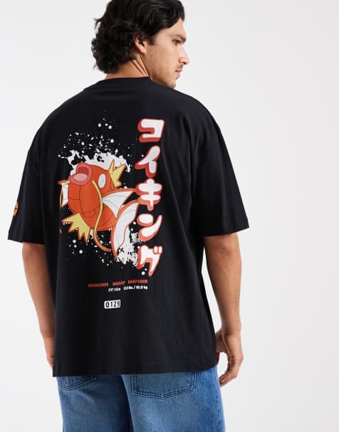 ASOS DESIGN - Oversized T-shirt met Magikarp Pokémon-print in zwart - view 1