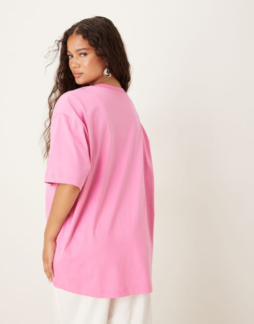 ASOS DESIGN - Oversized T-shirt met 'Mexico' print met papaya in roze, 3 van 4