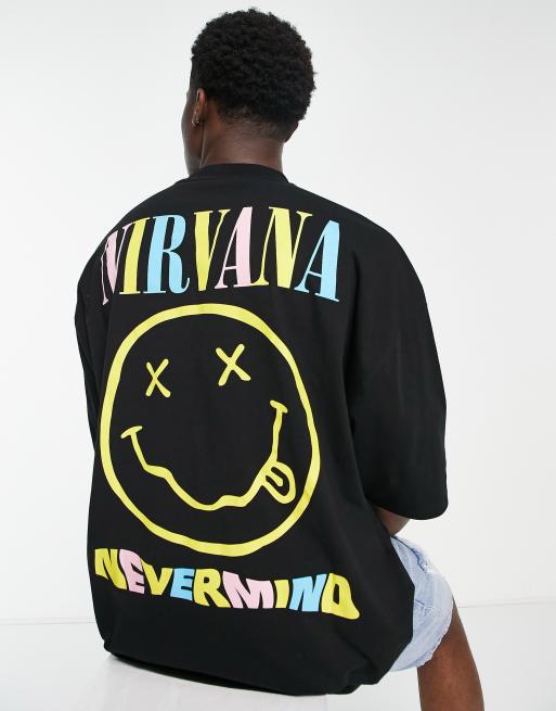 ASOS DESIGN - Oversized T-shirt met 'Nirvana' print in zwart