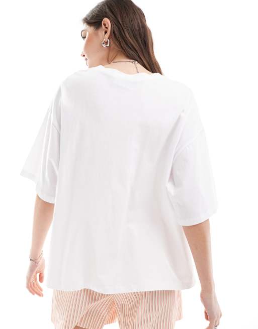 ASOS DESIGN - Oversized T-shirt met NYC-motief met rozen in wit, 2 van 4