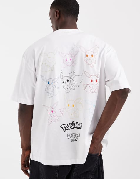 ASOS DESIGN - Oversized T-shirt met Pokémon Eevee-print in wit - view 1