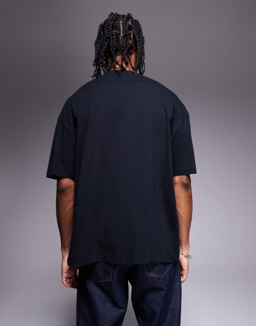 ASOS DESIGN - Oversized T-shirt met print aan de voorkant in zwart , 3 van 4