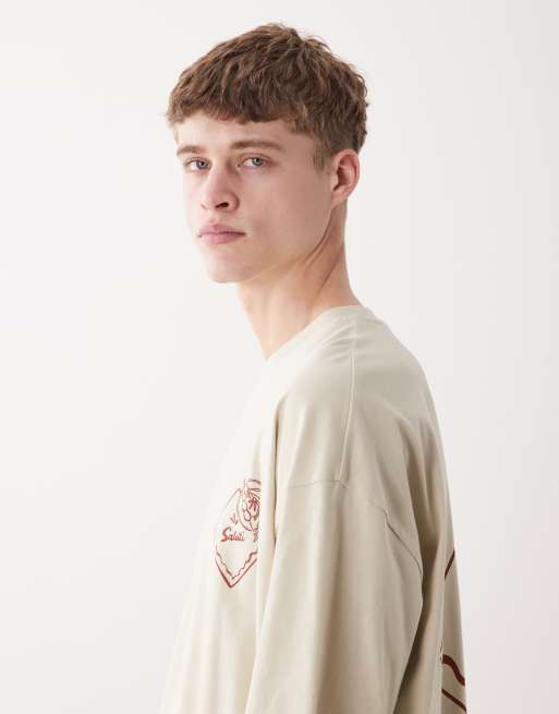 ASOS DESIGN - Oversized T-shirt met print op de achterkant in saliegroen, 4 van 5