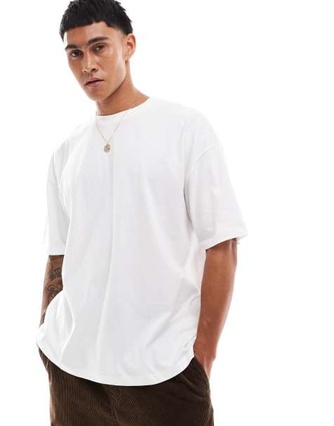 ASOS DESIGN - Oversized T-shirt met print op de achterkant in wit - view 1