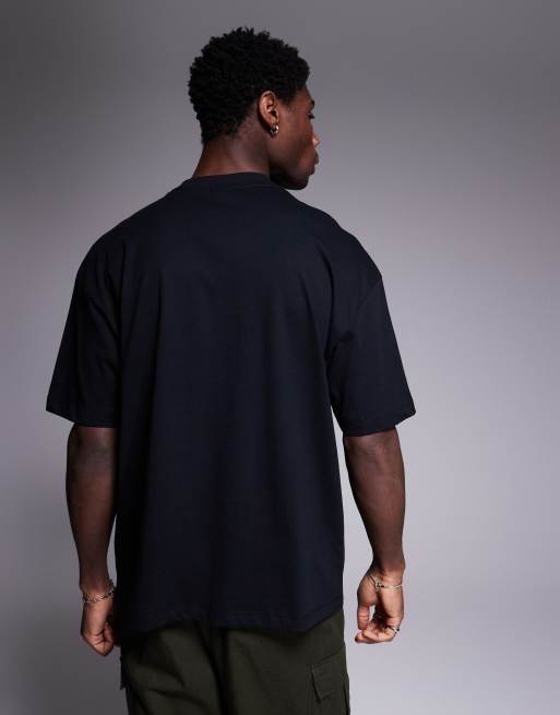 ASOS DESIGN - Oversized T-shirt met print op de borst in zwart , 4 van 4
