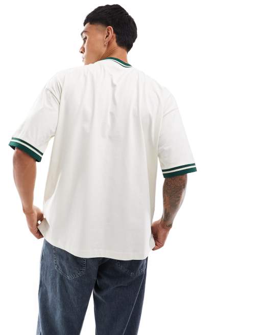 ASOS DESIGN oversized T-shirt with front print in off-white