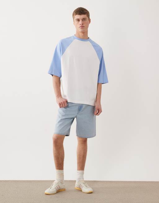 ASOS DESIGN - Oversized T-shirt met raglanmouwen van zware stof in wit met textuur, 2 van 5