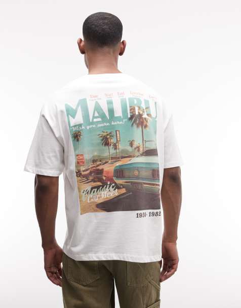 ASOS DESIGN - Oversized T-shirt met retro autoprint in wit - view 1