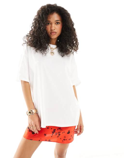 ASOS DESIGN - Oversized T-shirt met retro boodschappenprint in wit, 2 van 4