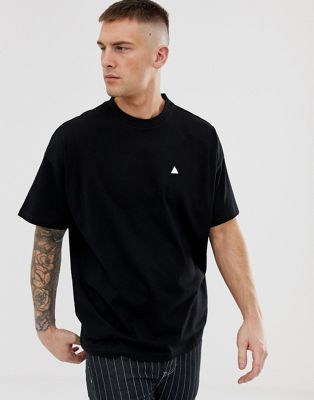 ASOS DESIGN - Oversized T-shirt met ronde hals en logo in zwart