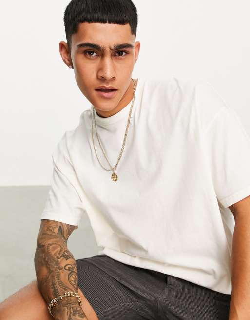 ASOS DESIGN - Oversized T-shirt met ronde hals in crème