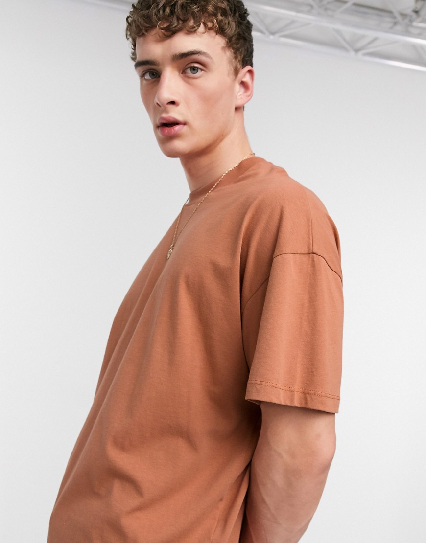 ASOS DESIGN - Oversized T-shirt met ronde hals in oranje