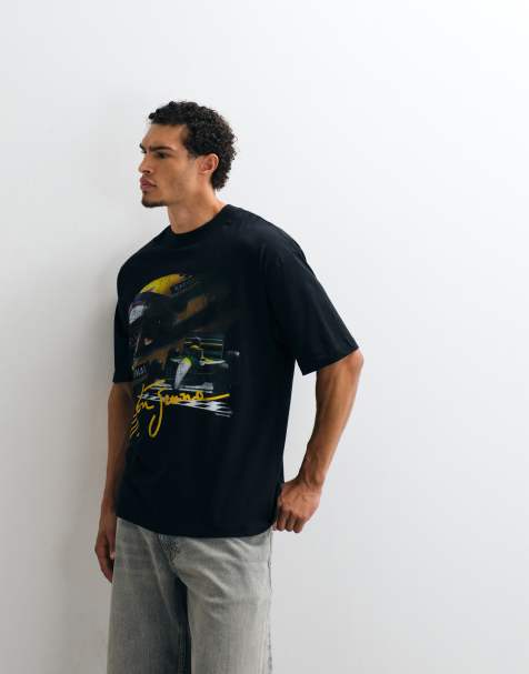 ASOS DESIGN oversized T-shirt met Senna-print in zwart - view 1