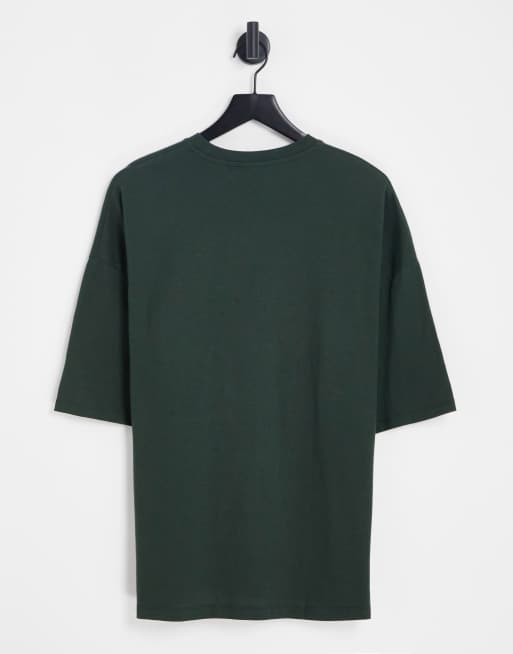ASOS DESIGN - Oversized T-shirt met skateprint op de voorkant in kaki, 3 van 4
