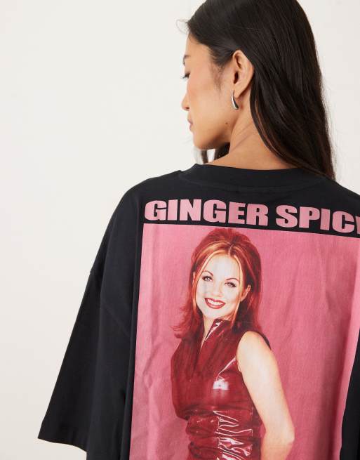 ASOS DESIGN - Oversized T-shirt met Spice Girls Ginger-print in zwart, 4 van 4