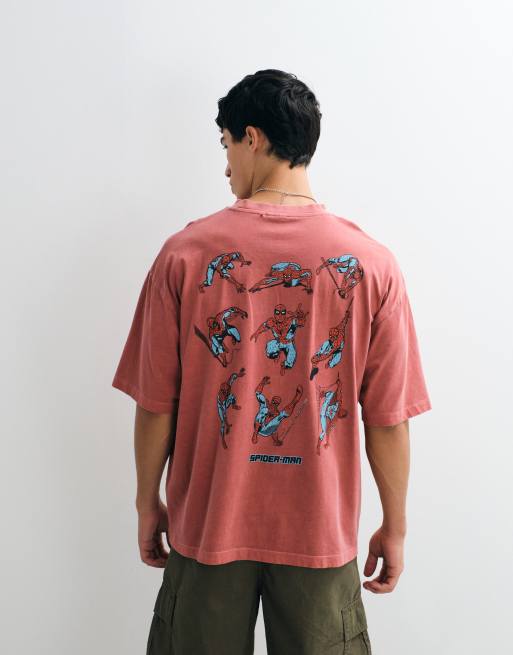 ASOS DESIGN - Oversized T-shirt met Spiderman-print in rood, 3 van 5