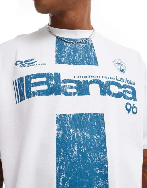ASOS DESIGN - Oversized T-shirt met sportieve print op de voorkant in wit, 4 van 4