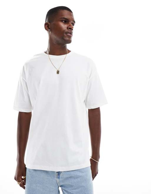 ASOS DESIGN - Oversized T-shirt met stadsprint op de voor- en achterkant in wit, 4 van 4