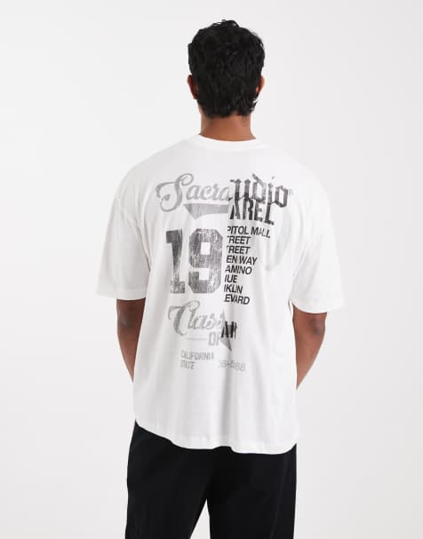 ASOS DESIGN - Oversized T-shirt met straatprint in wit - view 1