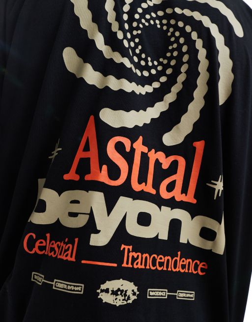 ASOS DESIGN - Oversized T-shirt met 'street' print op de rug in zwart, 3 van 4