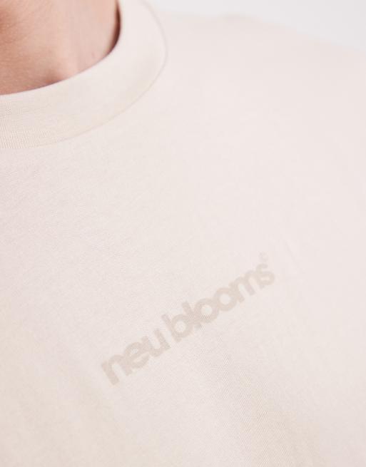 ASOS DESIGN - Oversized T-shirt met tekstprint in beige, 5 van 5
