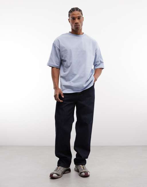 ASOS DESIGN - Oversized T-shirt met tekstprint in blauw, 2 van 5