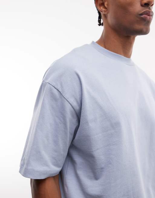 ASOS DESIGN - Oversized T-shirt met tekstprint in blauw, 4 van 5