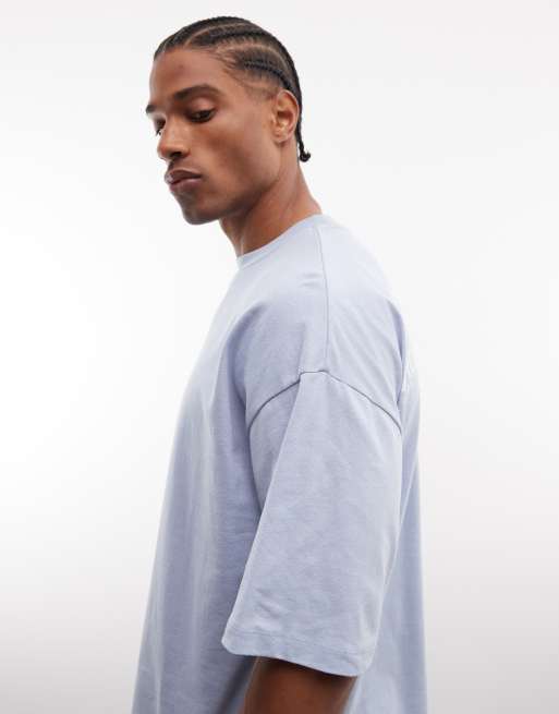 ASOS DESIGN - Oversized T-shirt met tekstprint in blauw, 5 van 5