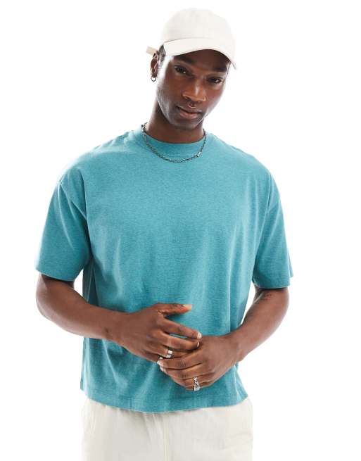 ASOS DESIGN - Oversized T-shirt met terra-dye in turquoise