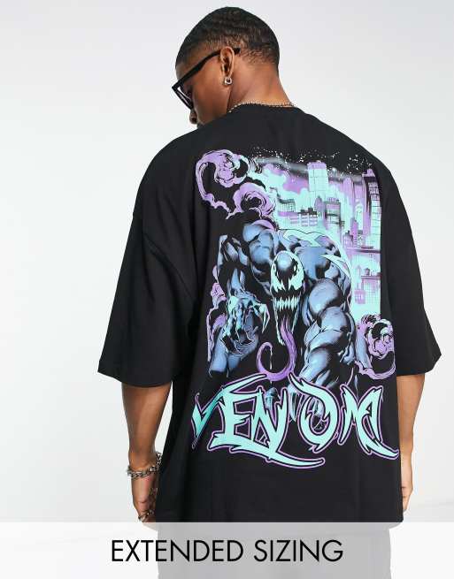 ASOS DESIGN - Oversized T-shirt met 'Venom'-print in zwart